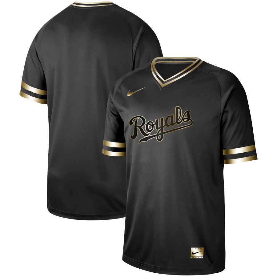 Men Kansas City Royals Blank Nike Black Gold MLB Jerseys->kansas city royals->MLB Jersey
